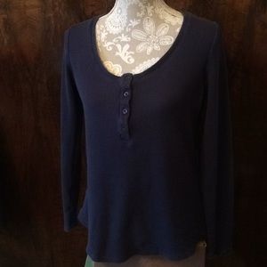 Gramicci henley long sleeve navy shirt in size XL